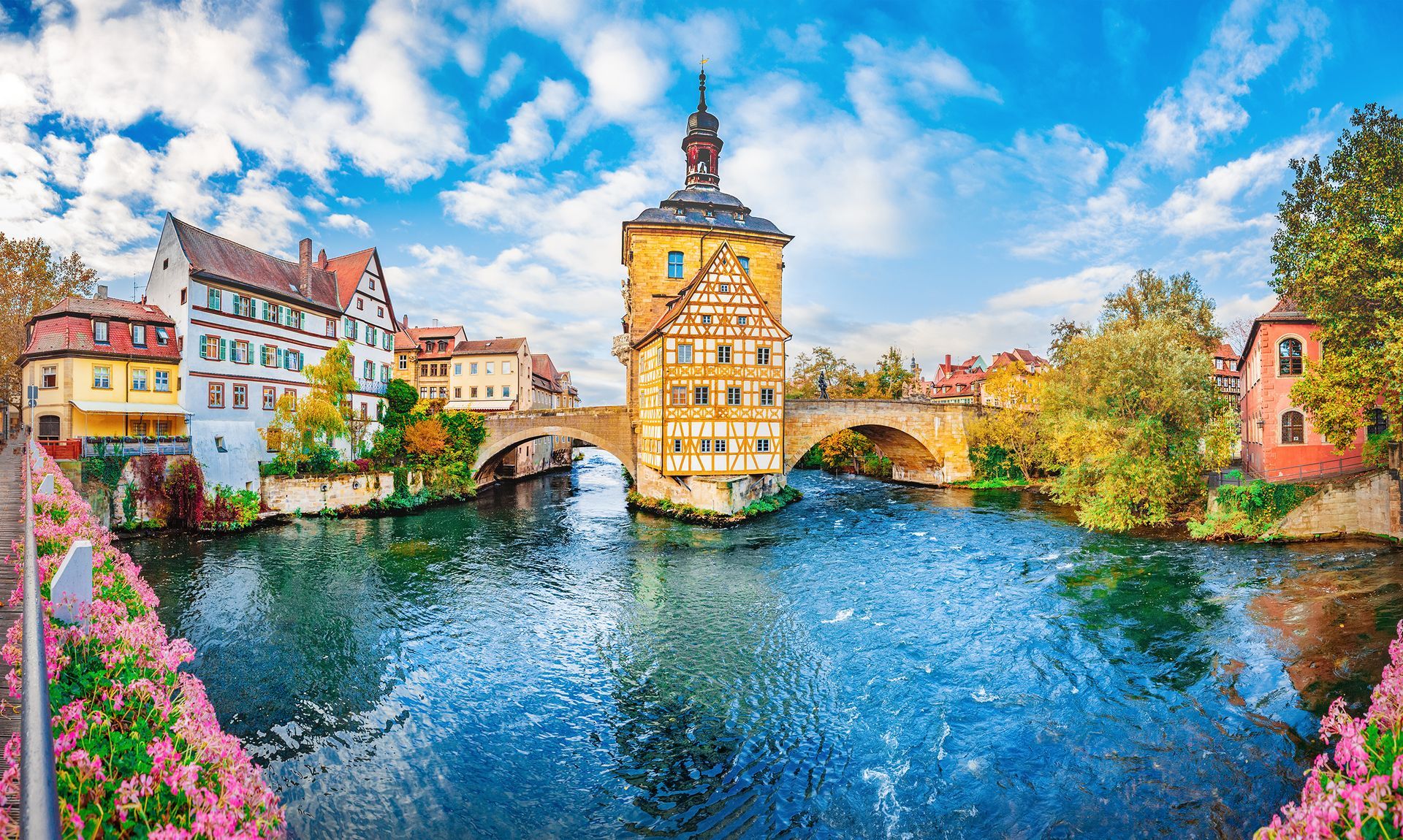 Old town Bamberg in Bavaria, Germany. Romantic  historical town 